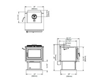 Kanadská krbová kamna REGENCY F3500 Large - rozměrový list